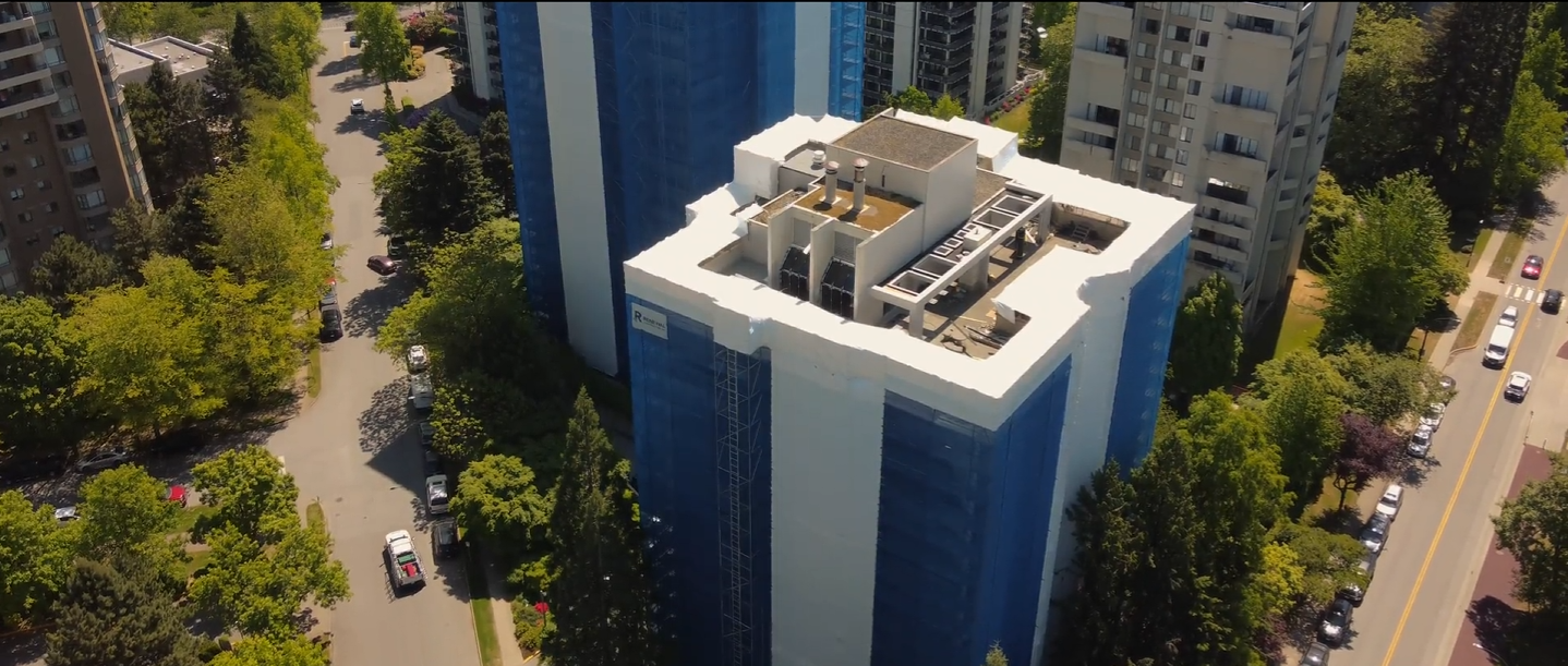 Times Square, Burnaby commercial painting project by Whytecliff Painting