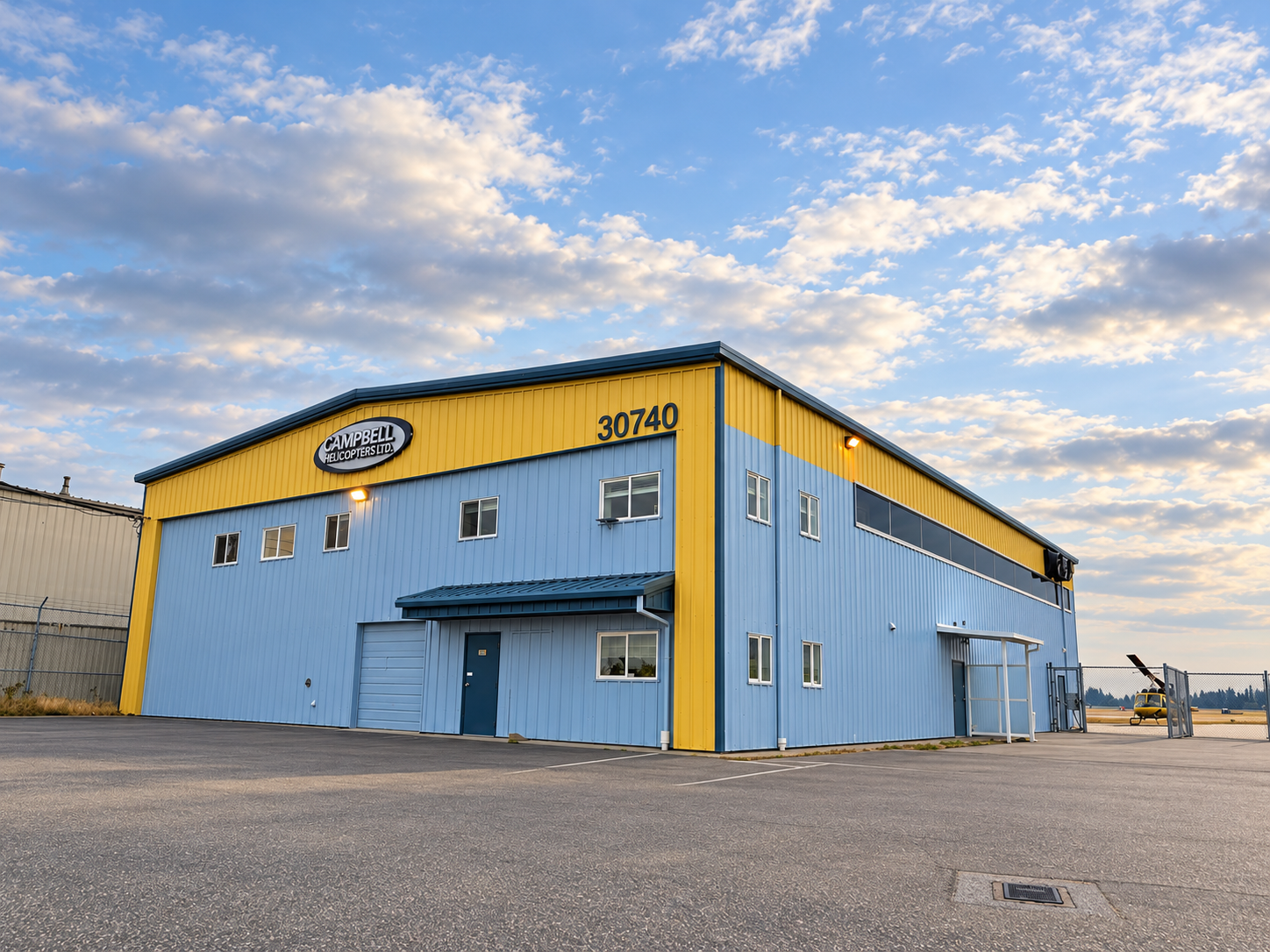 Campbell Helicopters commercial painting project by Whytecliff Painting