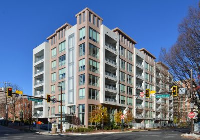 The Lauren, a building with 29 condos located at the corner of Hampden Ln and Woodmont Ave.  4901 Hampden Lane, Bethesda, Maryland 20814